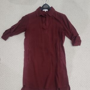 Bella Dahl Deep Red Long Sleeve Dress